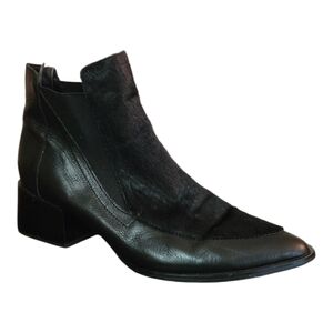 Sol Sana Rico Pony Hair Leather Heeled Chelsea Ankle Boots Size 40EU